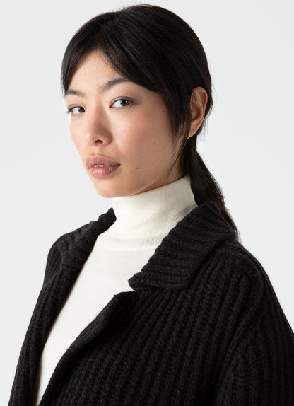 Womens Knitted Cardigan In Coffee Twist Wcar8189 Bren