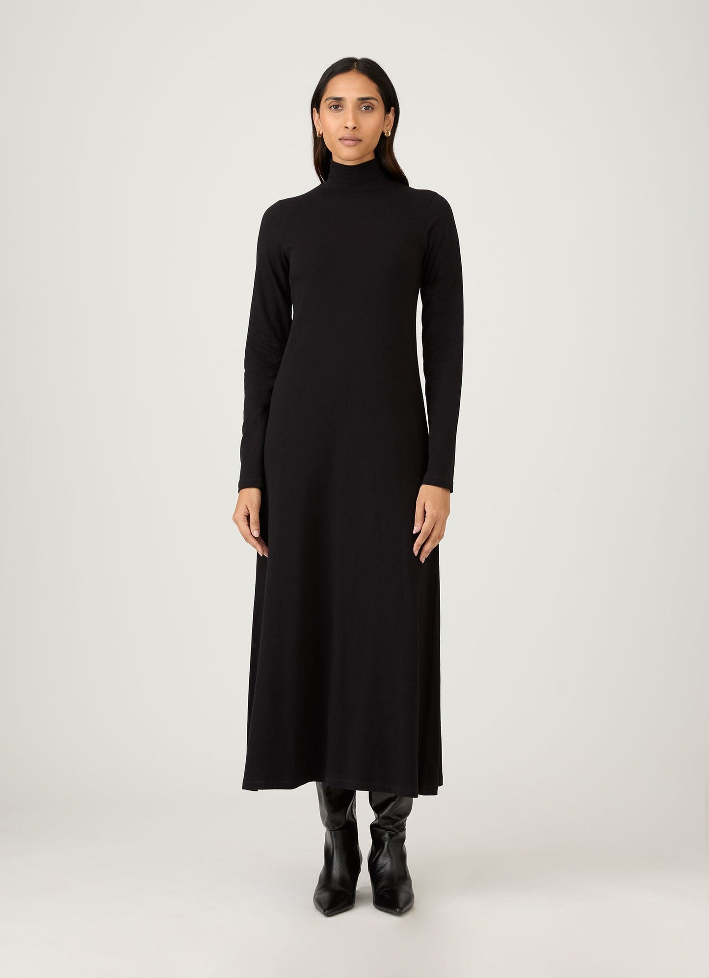 Womens Jersey Midi Dress In Black Wdre6080 Bkaa