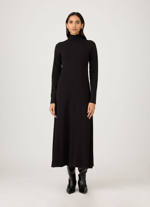 Womens Jersey Midi Dress In Black Wdre6080 Bkaa