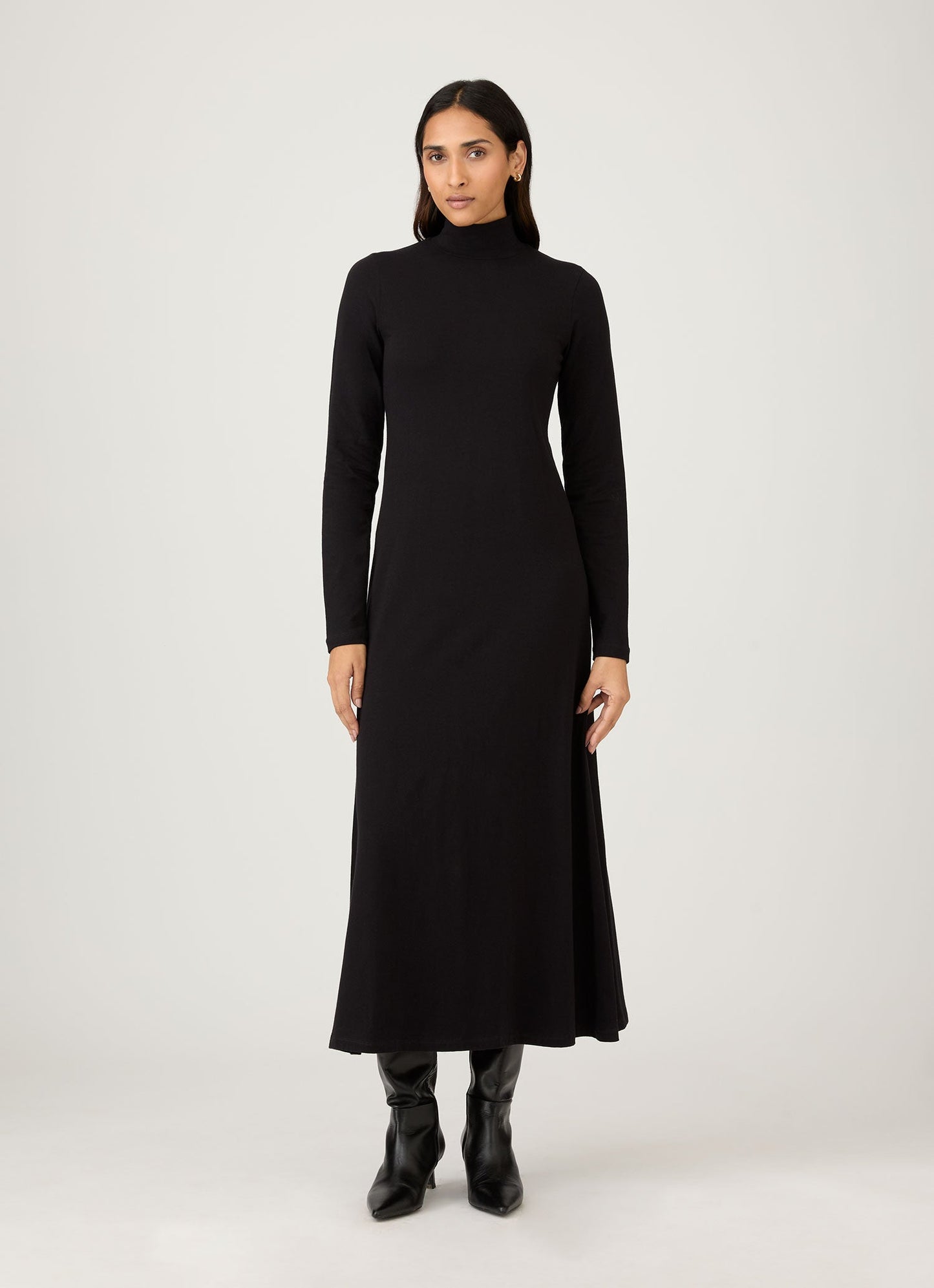 Womens Jersey Midi Dress In Black Wdre6080 Bkaa