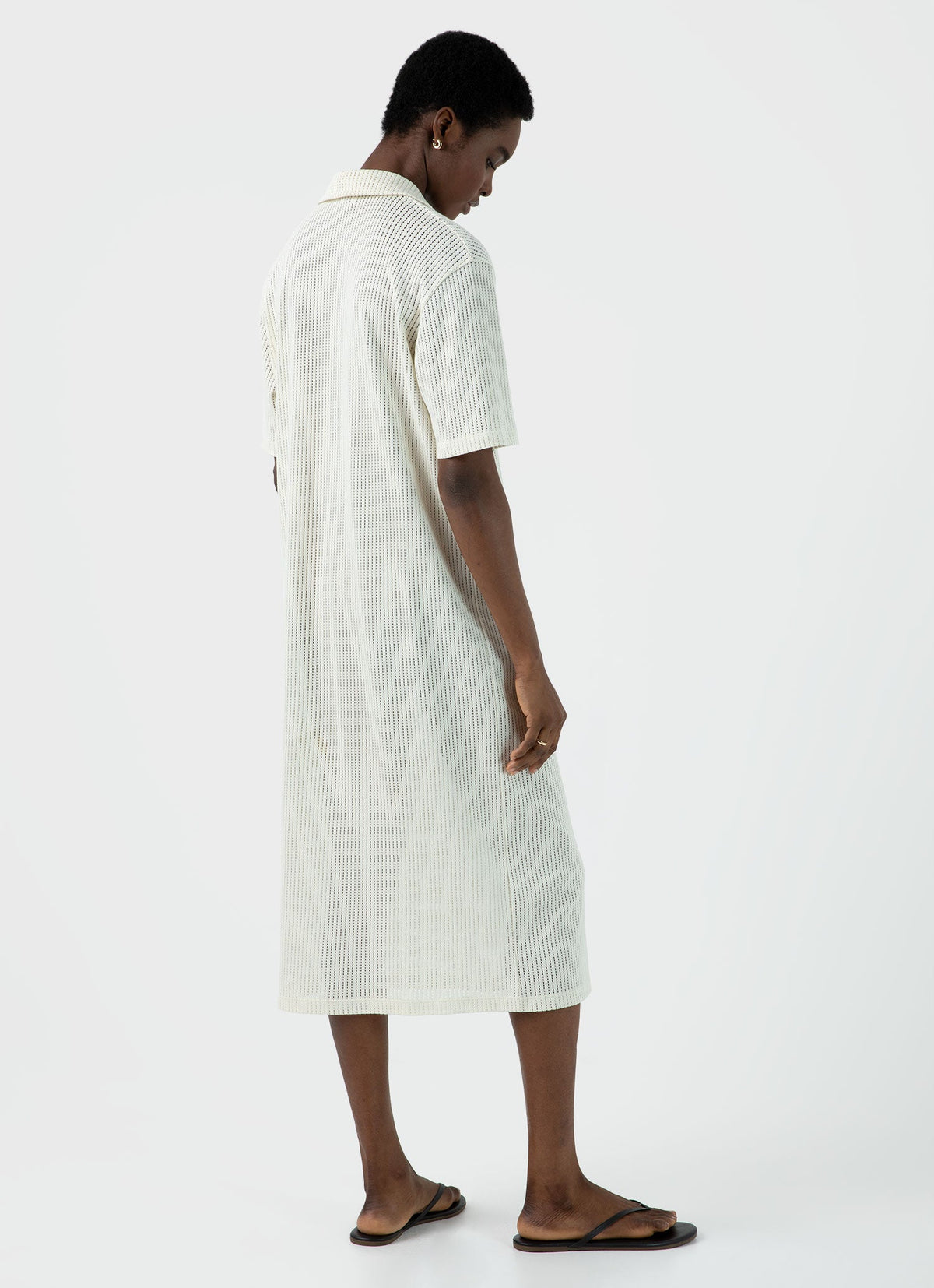 Womens Lace Mesh Polo Dress In Ecru Wdre6084 Whcr