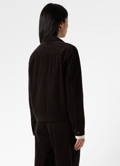 Womens Corduroy Boxy Jacket In Coffee Wjac7030 Bref