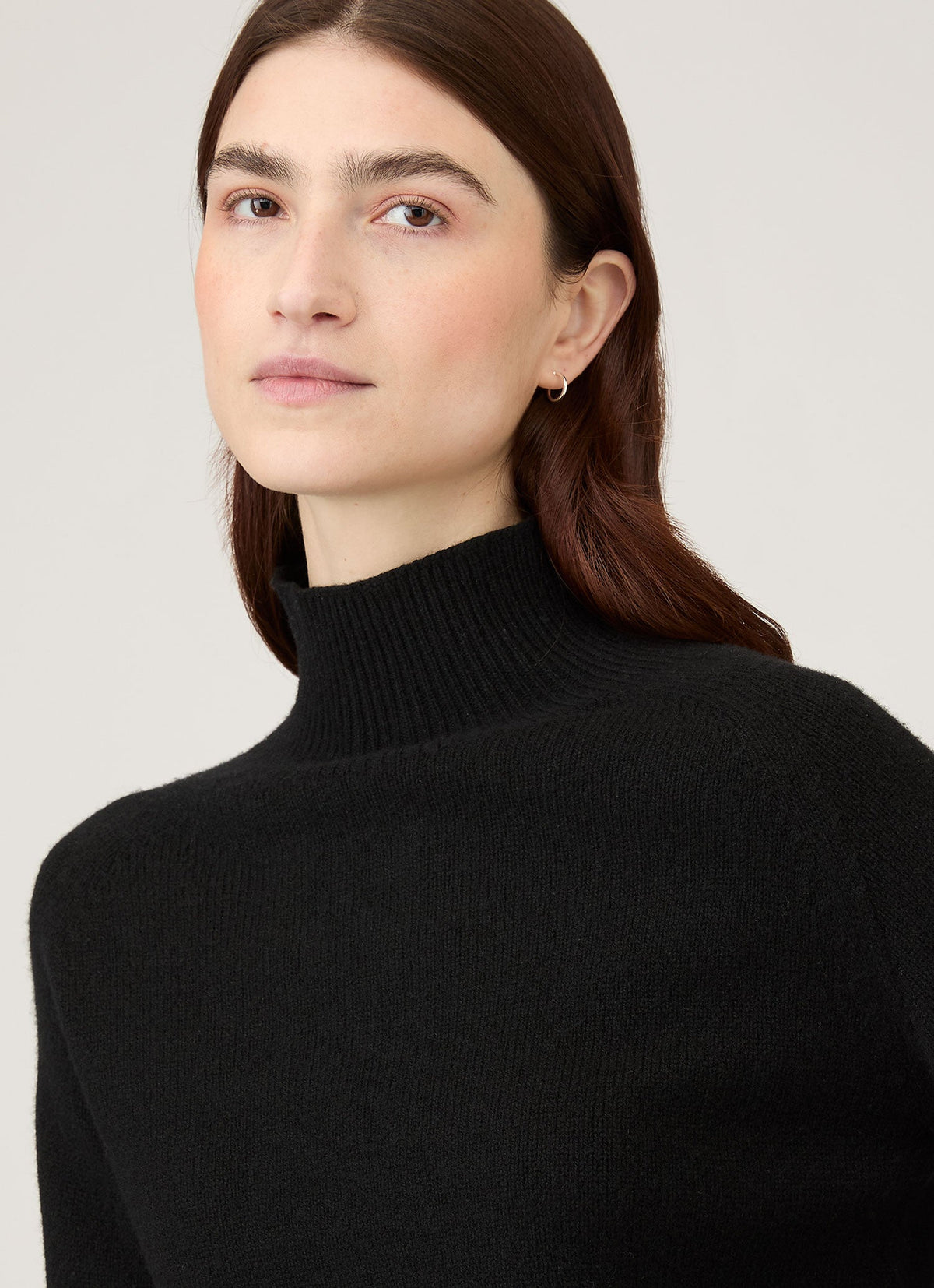 Womens Lambswool Funnel Neck Jumper Black