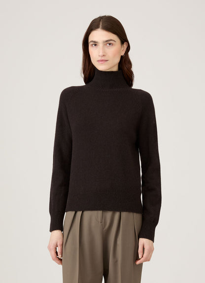 Womens Lambswool Funnel Neck Jumper In Truffle Wjum8052 Brgd