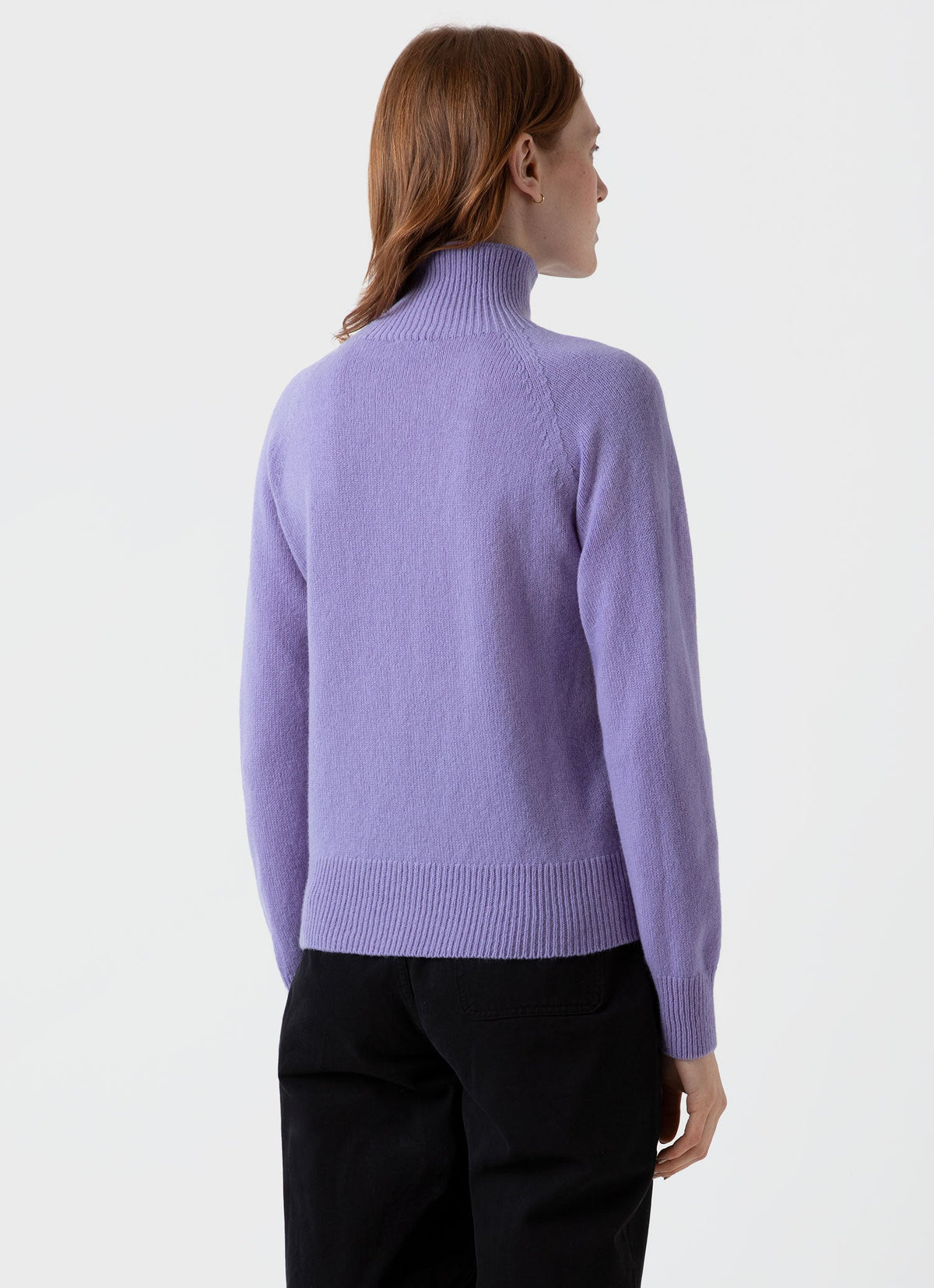 Womens Lambswool Funnel Neck Jumper In Heather Wjum8052 Prar