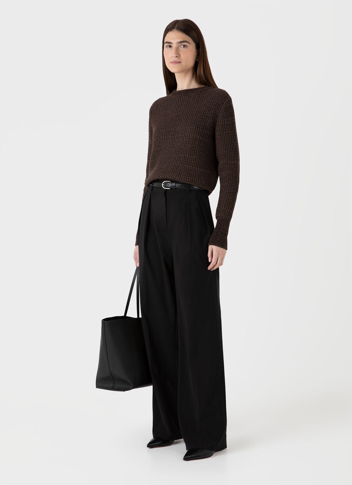 Womens Cotton Stitch Jumper In Coffee Twist Wjum8200 Bren
