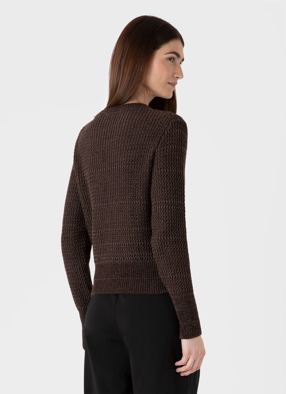 Womens Cotton Stitch Jumper In Coffee Twist Wjum8200 Bren
