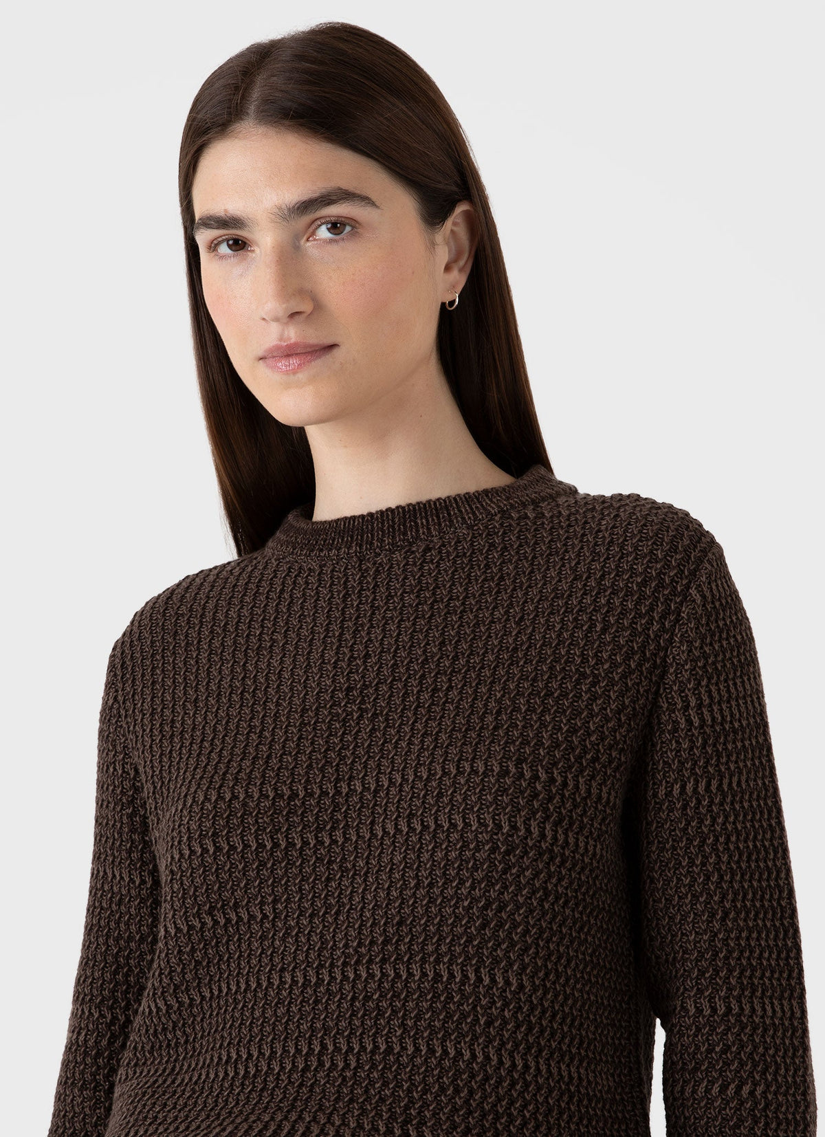 Womens Cotton Stitch Jumper In Coffee Twist Wjum8200 Bren