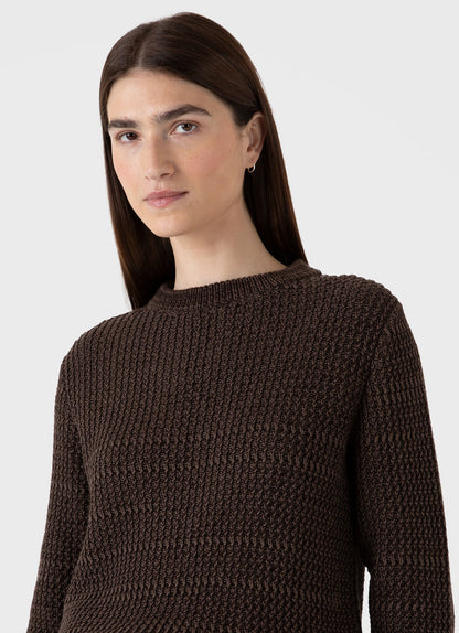 Womens Cotton Stitch Jumper In Coffee Twist Wjum8200 Bren