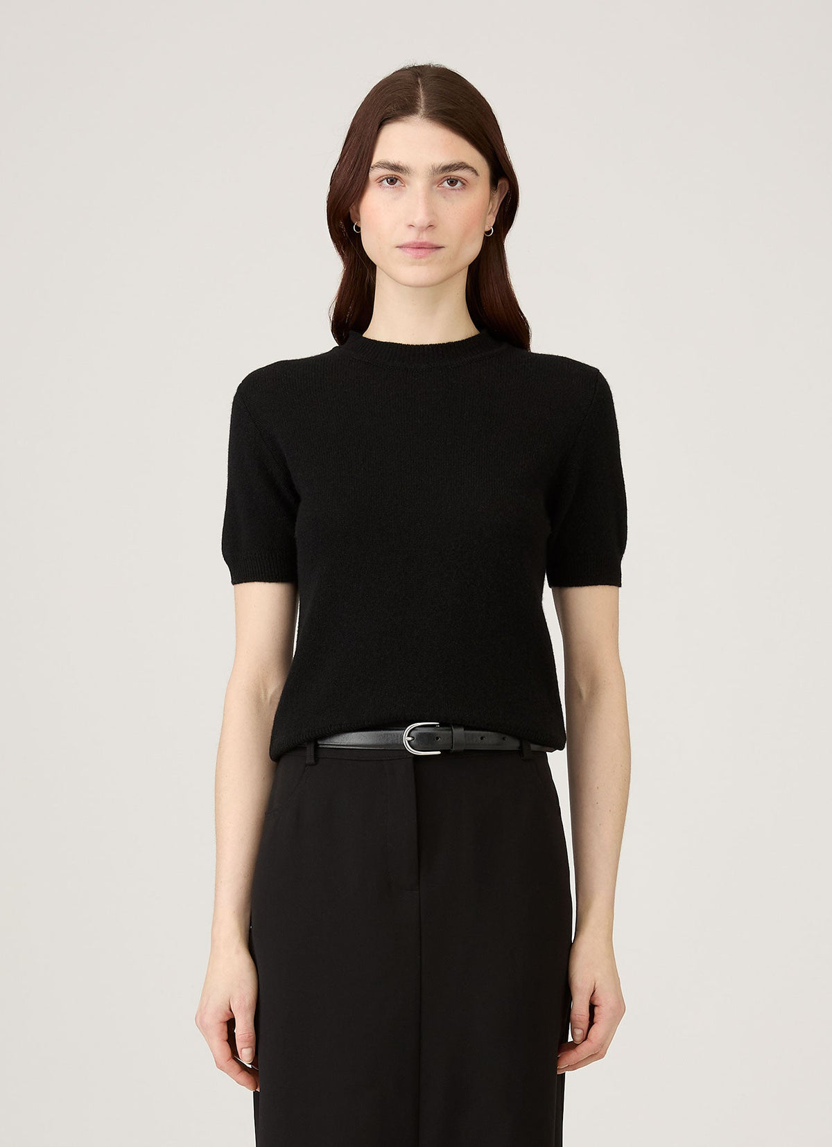 Womens Cashmere Tshirt In Black Wjum8231 Bkaa