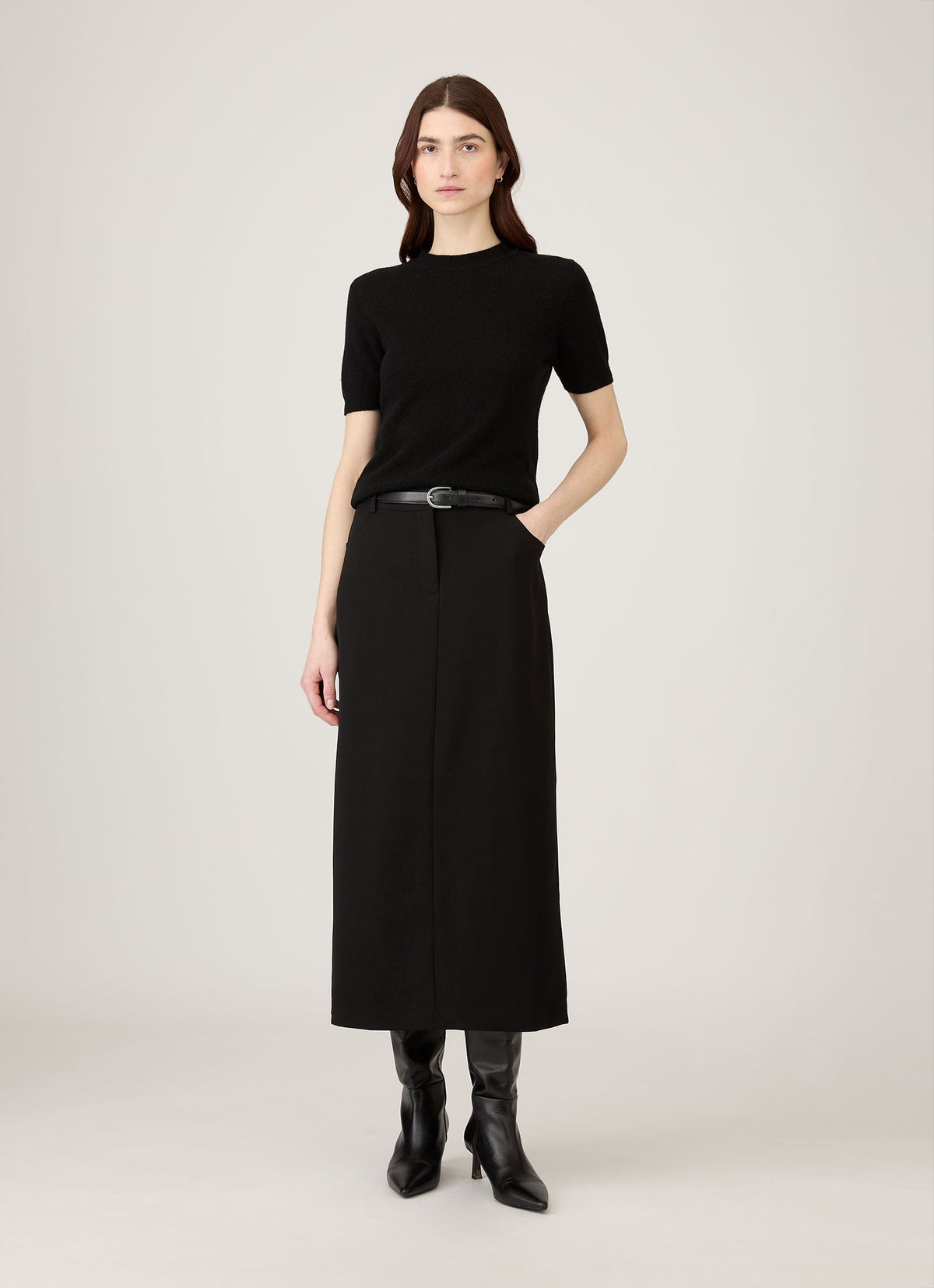 Womens Cashmere Tshirt In Black Wjum8231 Bkaa