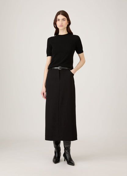 Womens Cashmere Tshirt In Black Wjum8231 Bkaa
