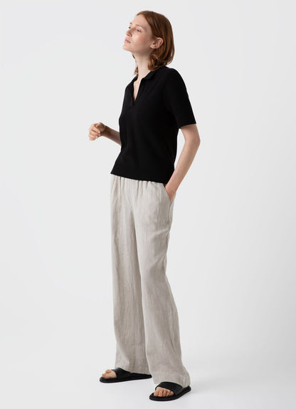 Womens Archive Knit Polo In Black Wpol8166 Bkaa