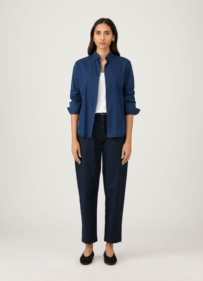 Womens Denim Rinse Shirt In Indigo Wsht2033 Buad