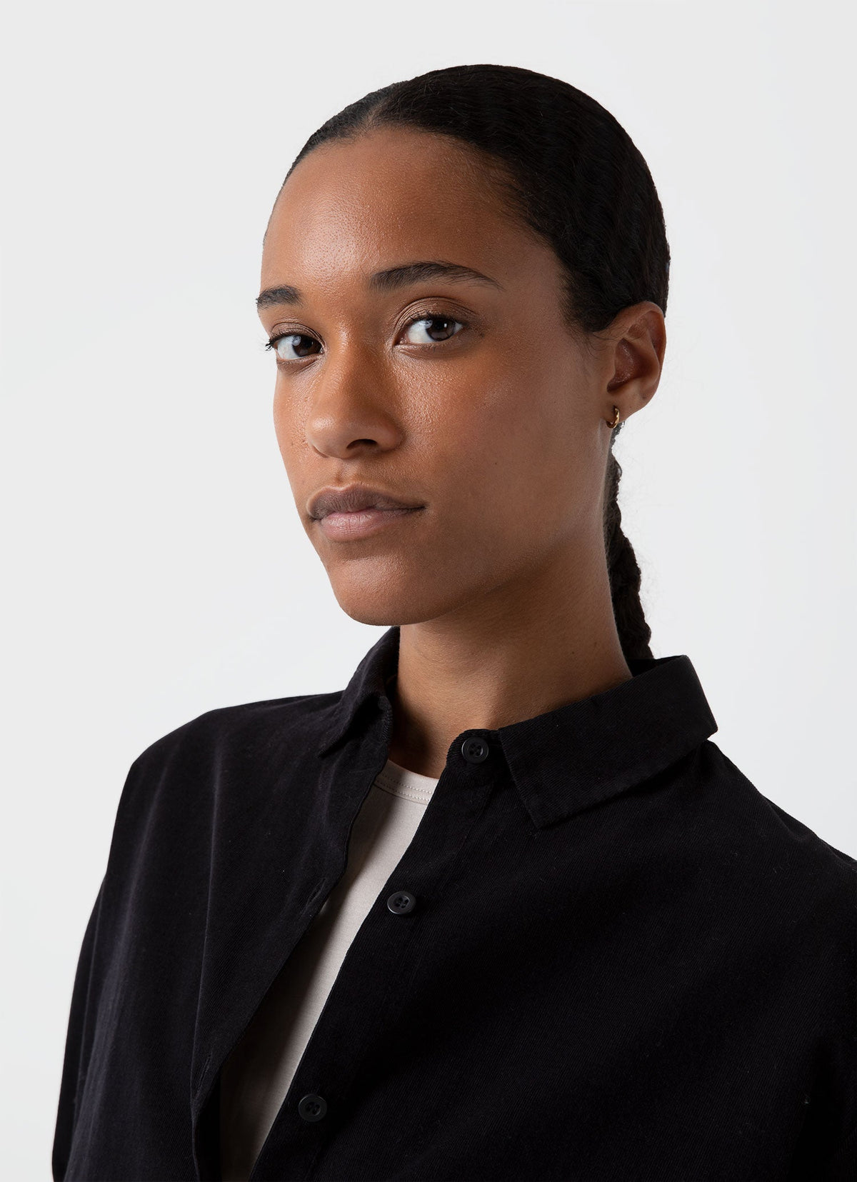 Womens Corduroy Shirt In Black Wsht2015 Bkaa