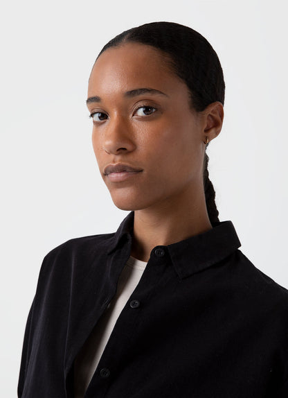Womens Corduroy Shirt In Black Wsht2015 Bkaa