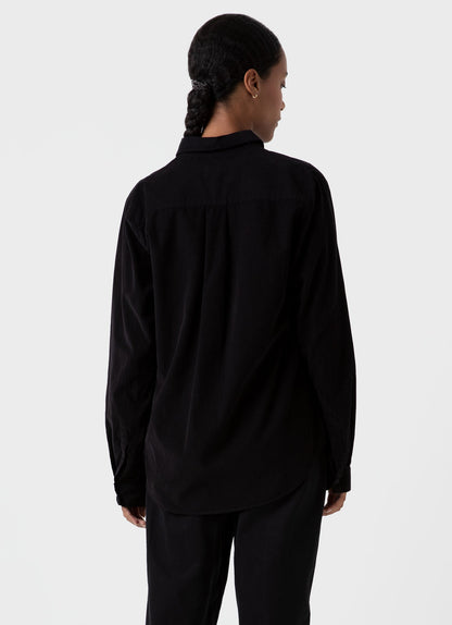 Womens Corduroy Shirt In Black Wsht2015 Bkaa