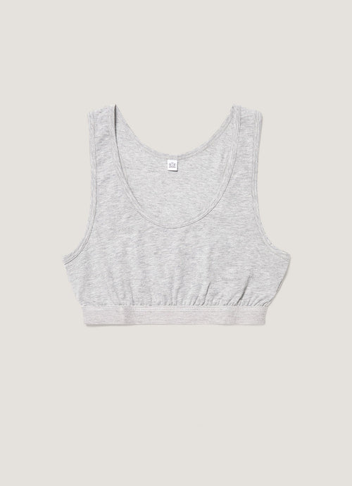 Womens Crop Top Grey Melange