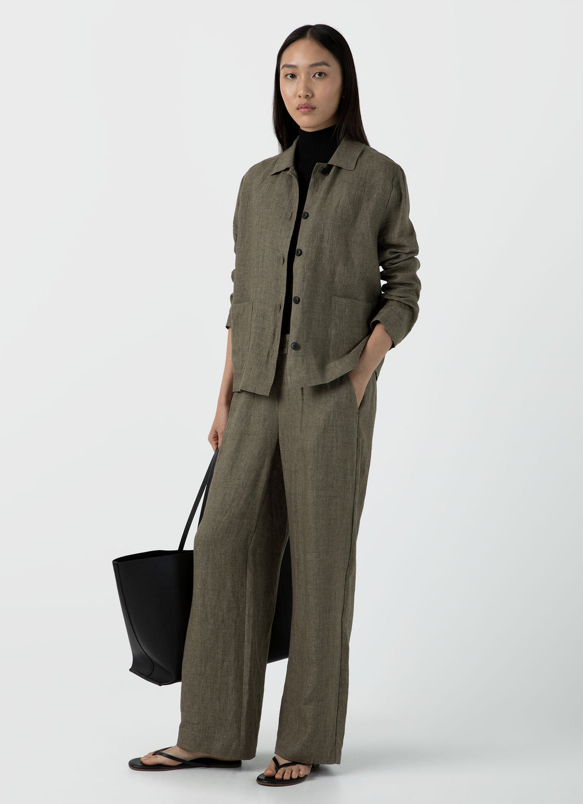 Womens Drawstring Wide Leg Trouser In Khaki Wtrs3050 Gngy