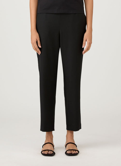 Womens Drawstring Tapered Trouser In Black Wtrs3054 Bkaa