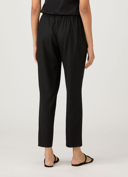 Womens Drawstring Tapered Trouser In Black Wtrs3054 Bkaa