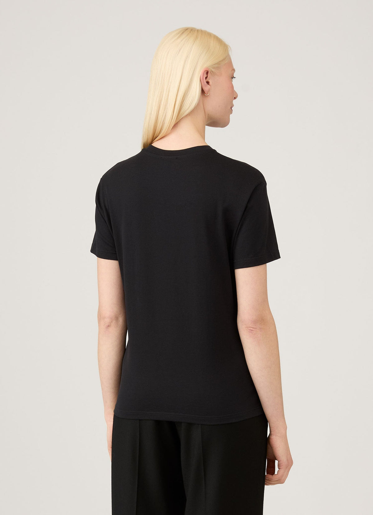 Womens Midweight Cotton Boy Fit Tshirt In Black 1