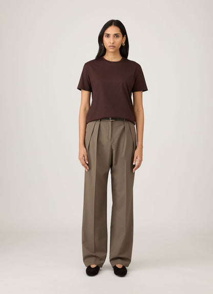 Womens Boy Fit Tshirt In Truffle Wtsh0087S Brgd