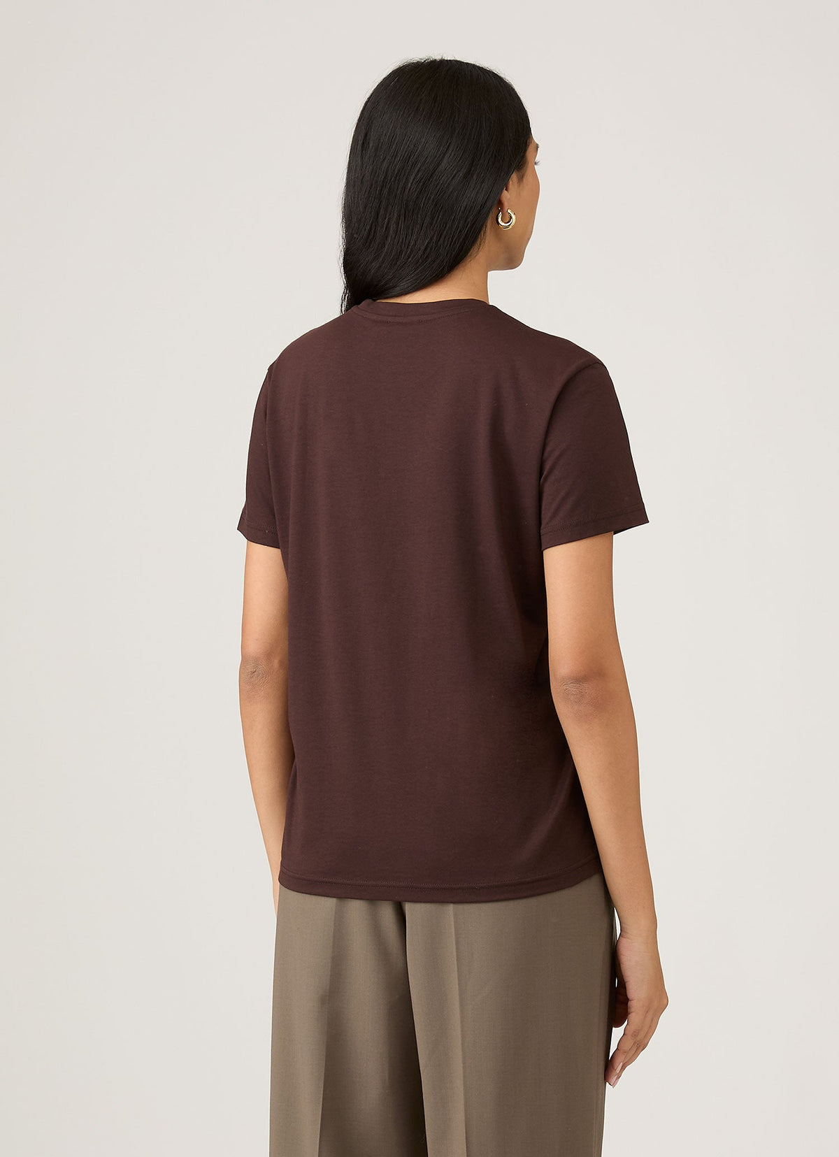 Womens Boy Fit Tshirt In Truffle Wtsh0087S Brgd