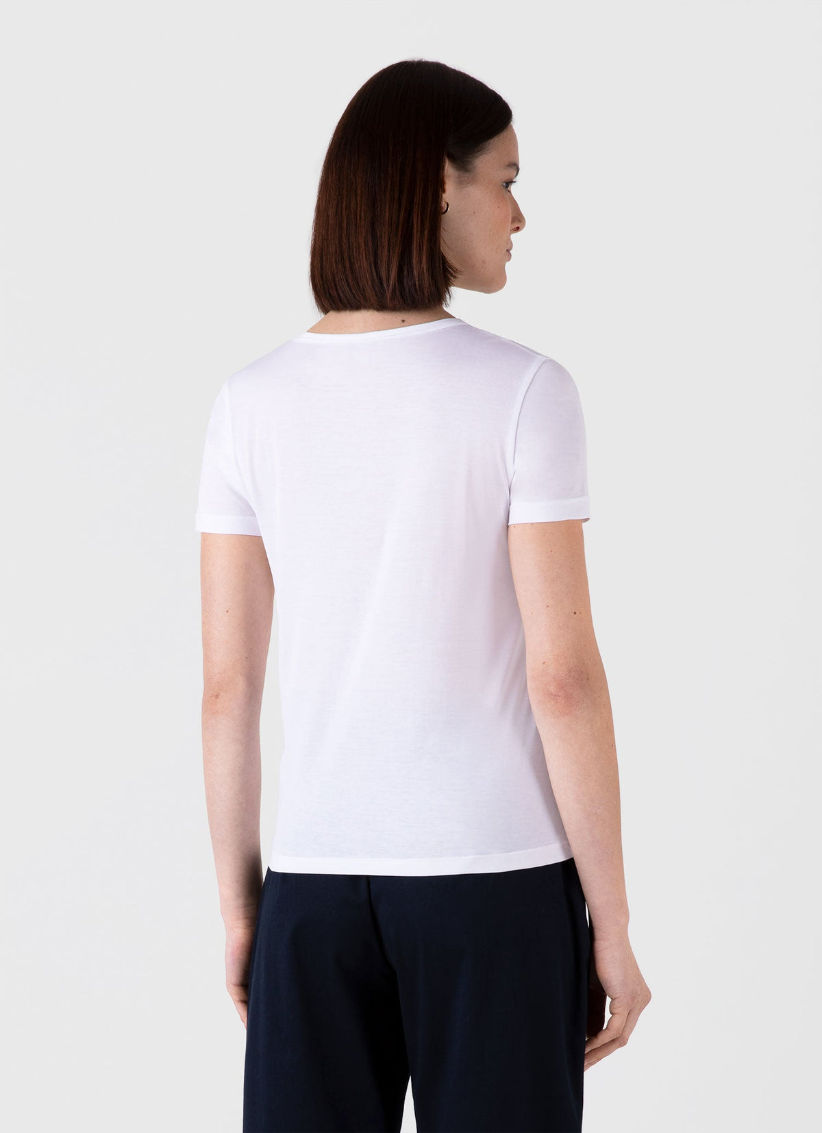 Womens Classic Scoop Neck T Shirt In White Wtsh0136 Whaa