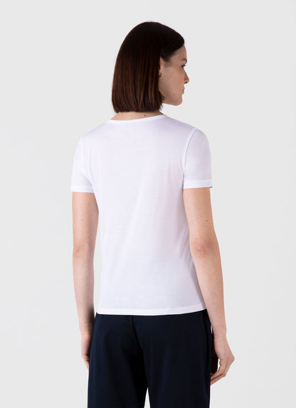 Womens Classic Scoop Neck T Shirt In White Wtsh0136 Whaa