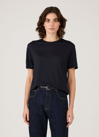 Womens Relaxed Fit Tshirt In Midnight Navy Wtsh0170 Buvn