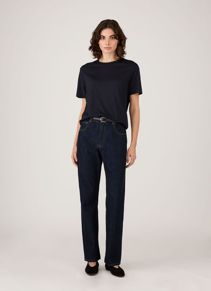 Womens Relaxed Fit Tshirt In Midnight Navy Wtsh0170 Buvn