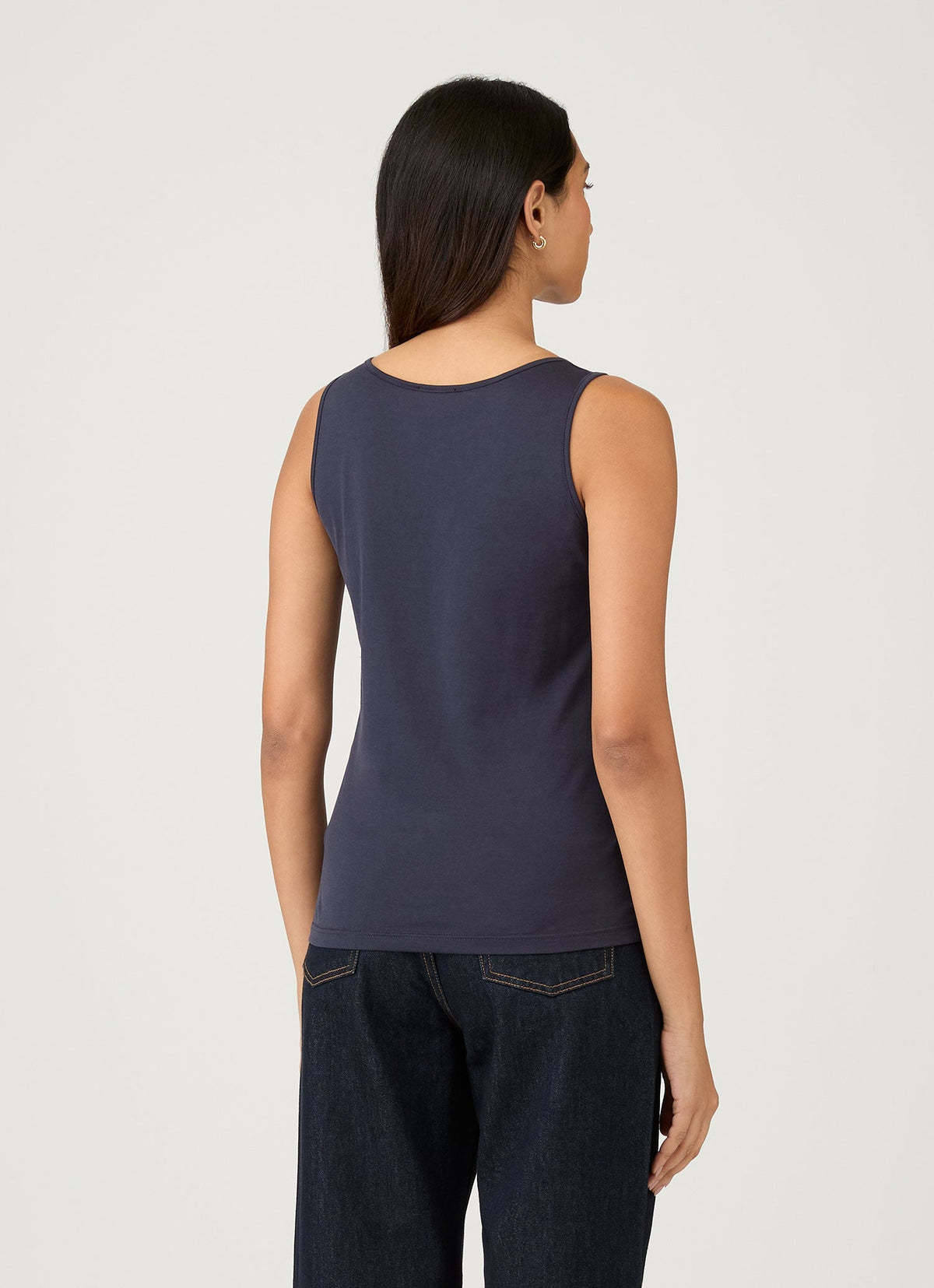 Womens Classic Cotton Vest In Navy