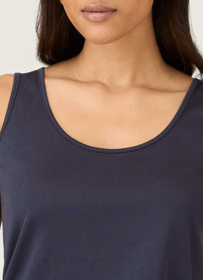 Womens Classic Cotton Vest In Navy