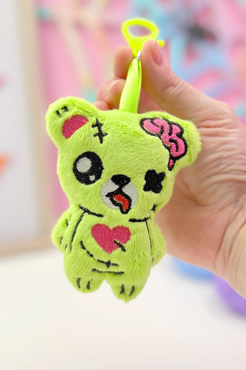 Creepy Cute Gurokawa Plush Zombie Bear Bag Charm Keychain [Green]